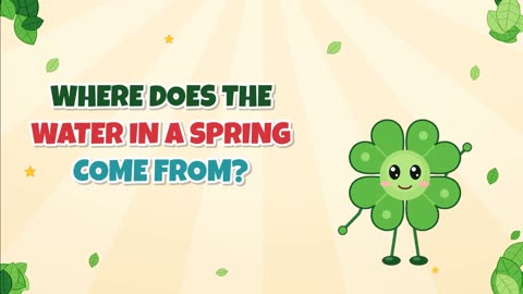 Where does the water in a spring come from?