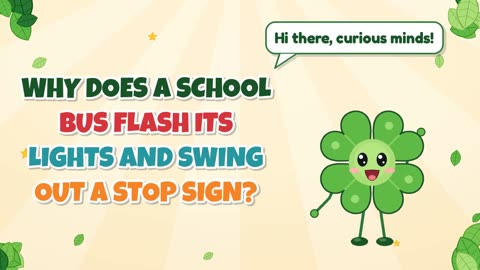 Why does a school bus flash its lights and swing out a stop sign?