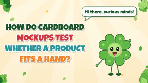 How do cardboard mockups test whether a product fits a hand?