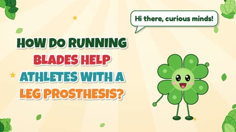 How do running blades help athletes with a leg prosthesis?