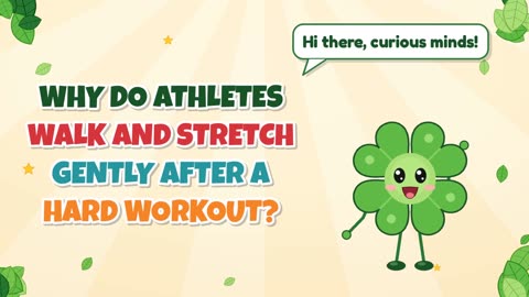Why do athletes walk and stretch gently after a hard workout?