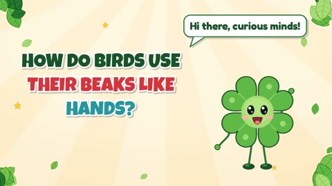 How do birds use their beaks like hands?