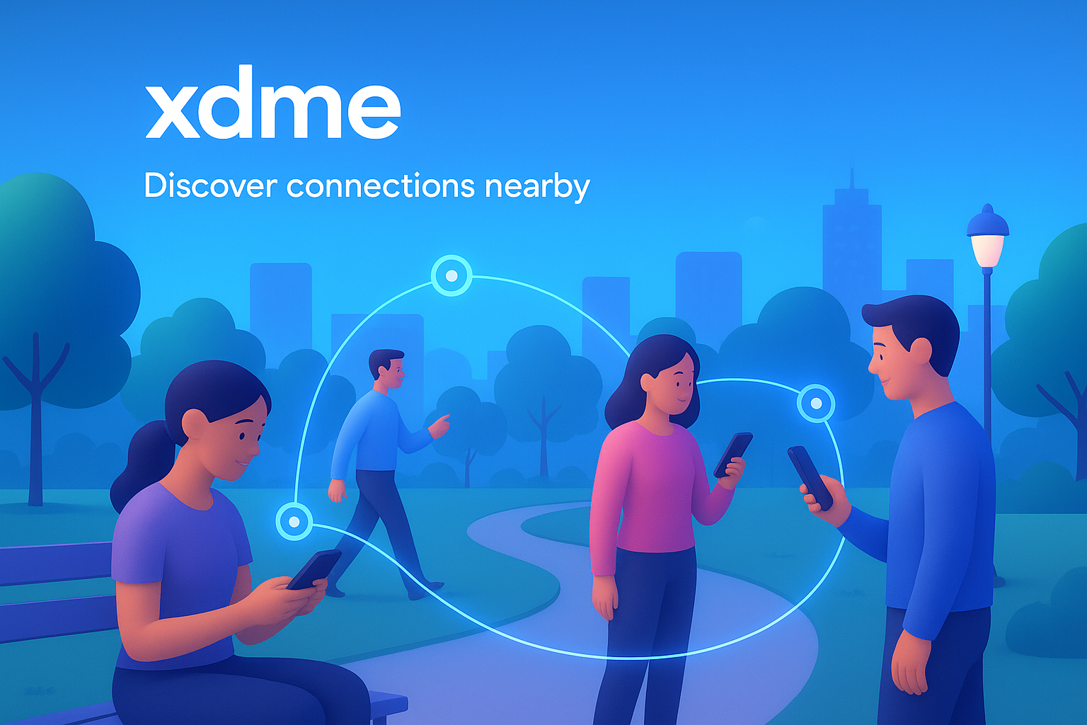 People connecting in a park