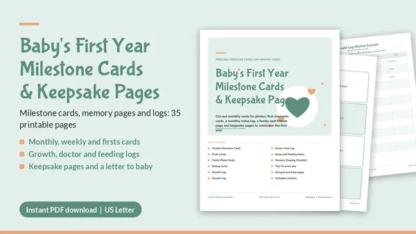 Cover of Baby's First Year Milestone Cards & Keepsake Pages