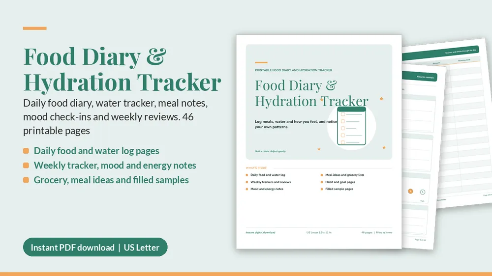 Cover of Food Diary & Hydration Tracker