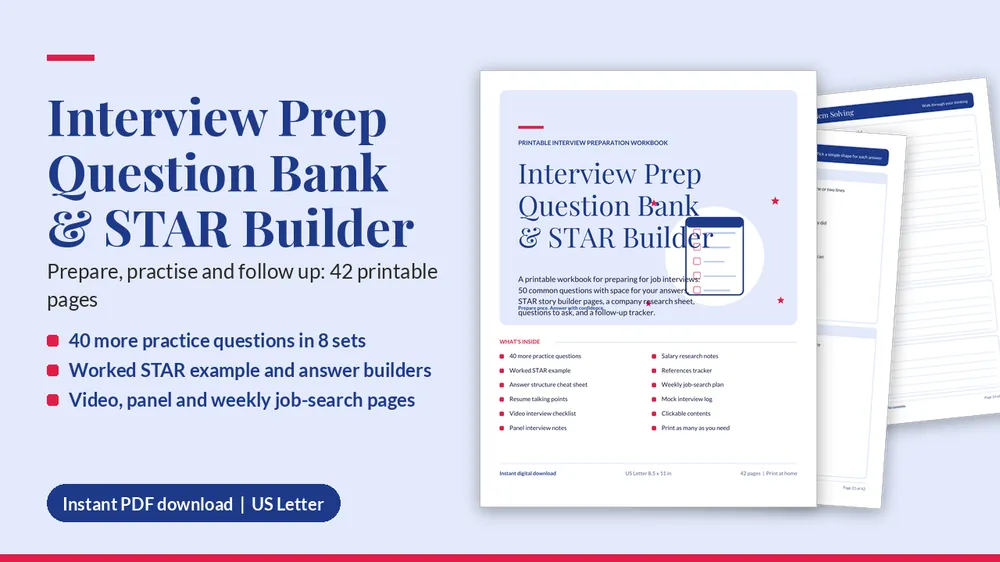 Cover of Interview Prep Question Bank & STAR Story Builder