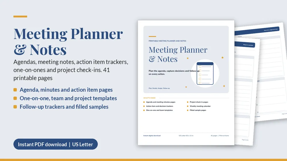 Cover of Meeting Planner & Notes