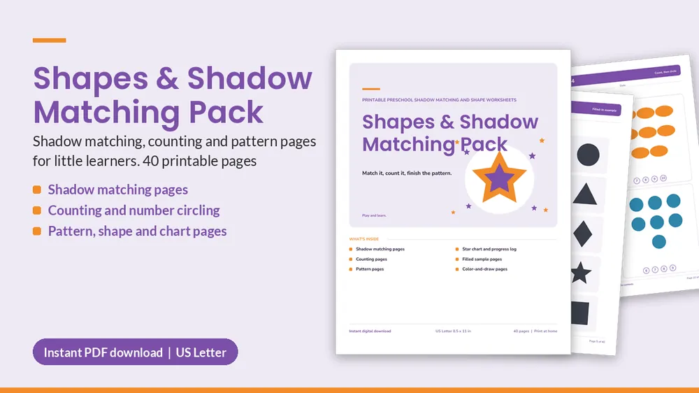 Cover of Shapes & Shadow Matching Pack