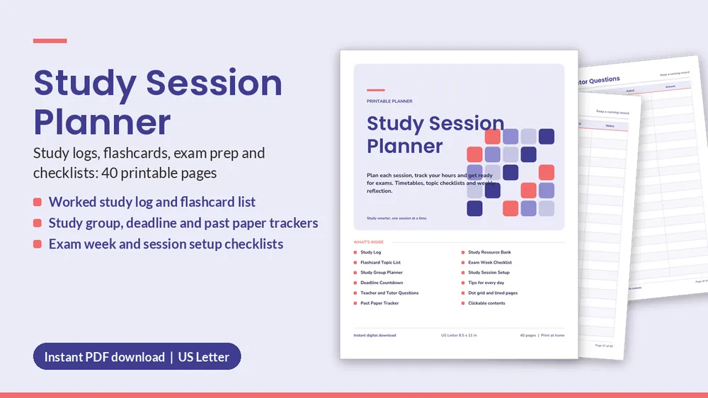 Cover of Study Session Planner