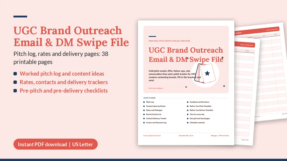 Cover of UGC Brand Outreach Email & DM Swipe File
