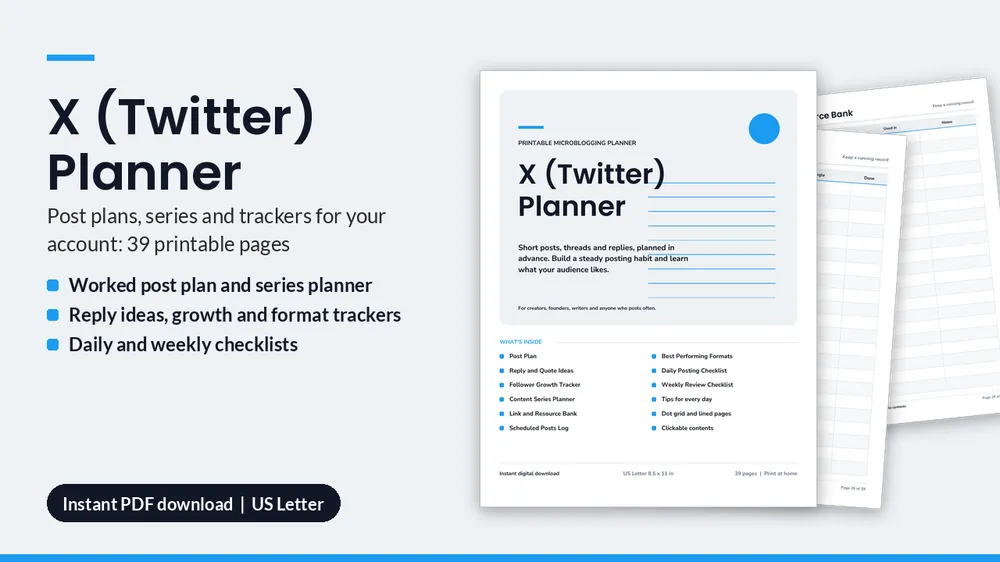 Cover of X (Twitter) Planner