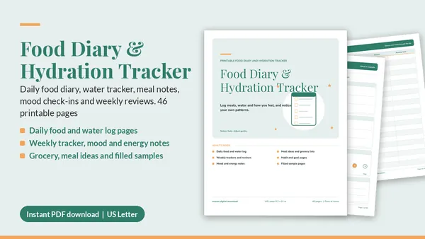 Cover of Food Diary & Hydration Tracker