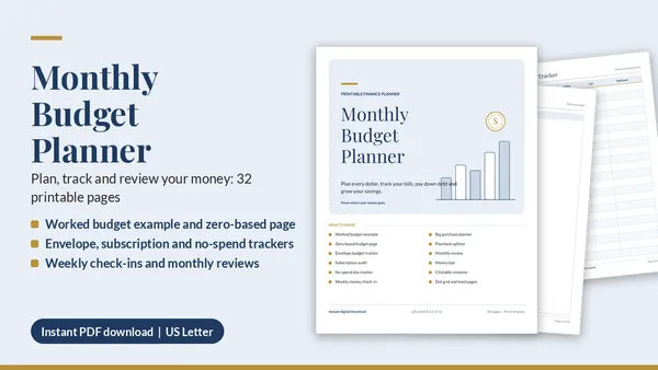 Cover of Monthly Budget Planner