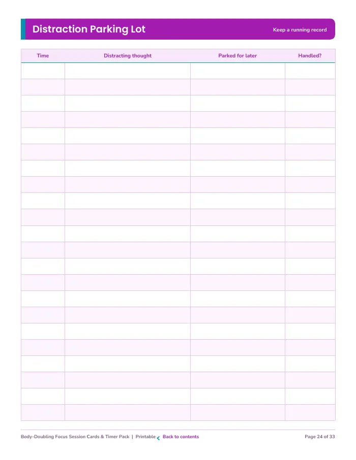 Inside page 3 of Body-Doubling Focus Session Pack