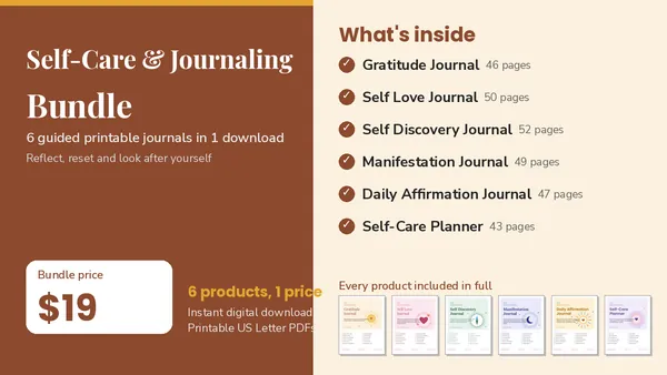 Cover of Self-Care & Journaling Bundle