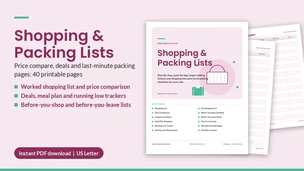 Cover of Shopping & Packing Lists