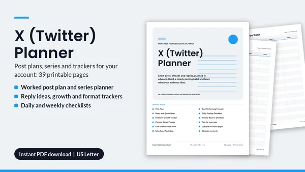Cover of X (Twitter) Planner